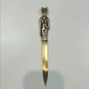 Gold Cat-Themed Letter Opener